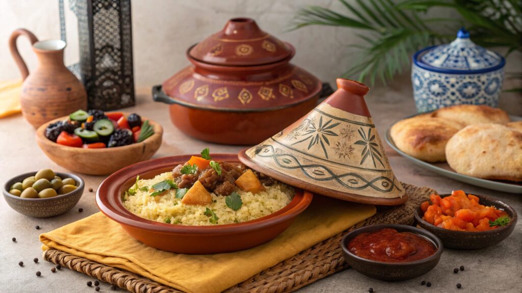 A Beautifully Plated Moroccan Feast With A Steamin