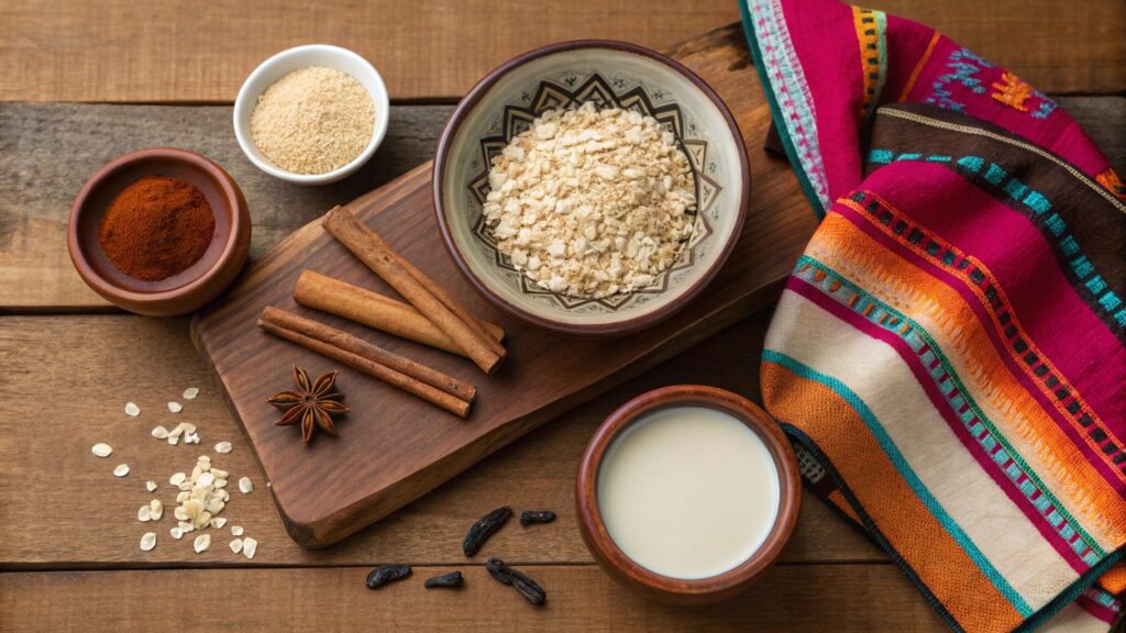 Flat Lay Of Ingredients For Mexican Oatmeal Rolle