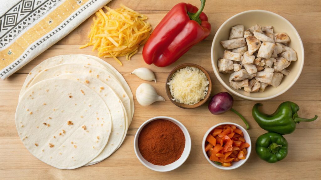 Flat Lay Shot Of Fresh Ingredients For A Chicken